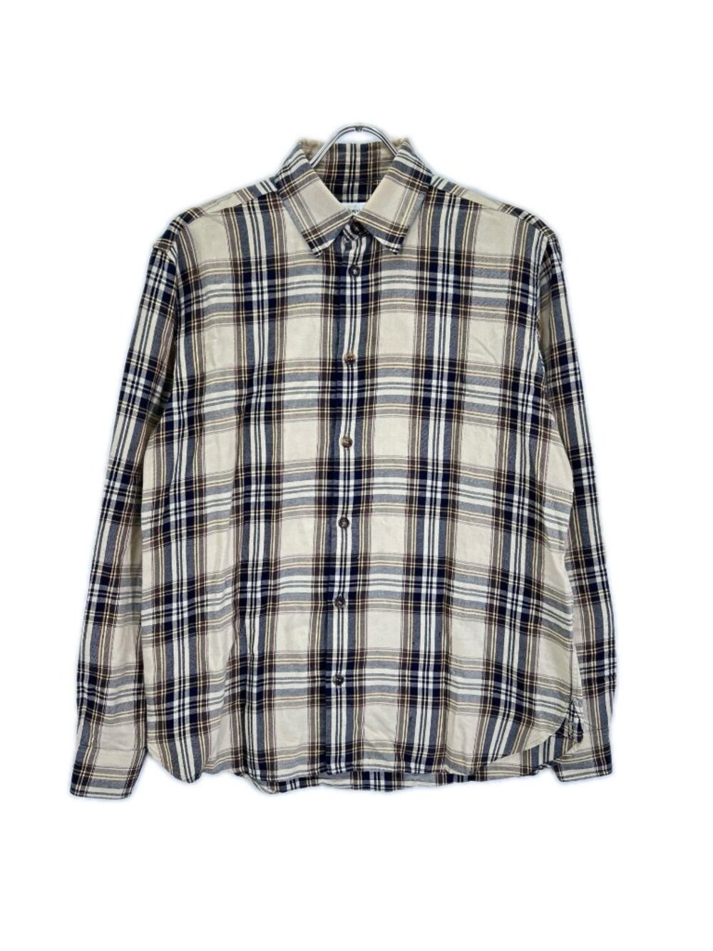 Saint Laurent Paris Brown Beige Cassandra Lavalliere Shirt